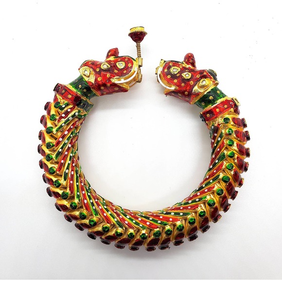 Elephant Bangle in Gold and Silver - Picture 7 of 10